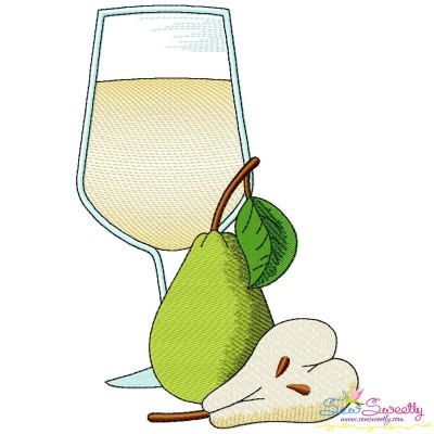 Pear Juice Glass Embroidery Design Pattern-1