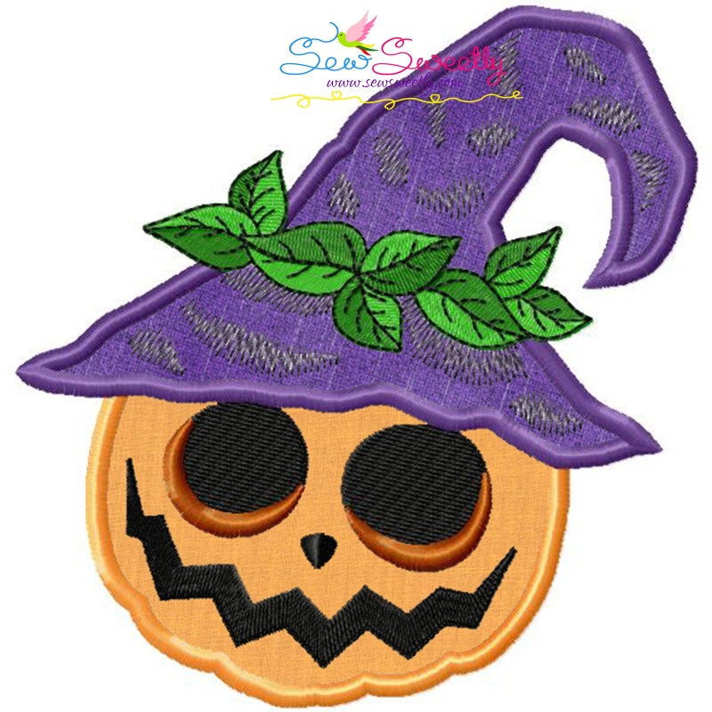 Halloween pumpkin hat applique embroidery design for halloween