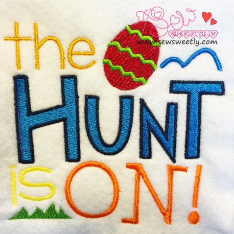 The Hunt Is On Embroidery Design Pattern- Category- Easter Designs- 1