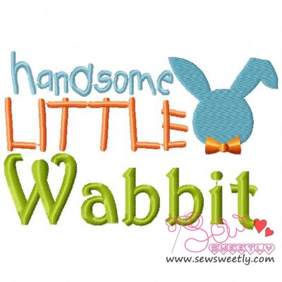 Handsome Little Wabbit Embroidery Design