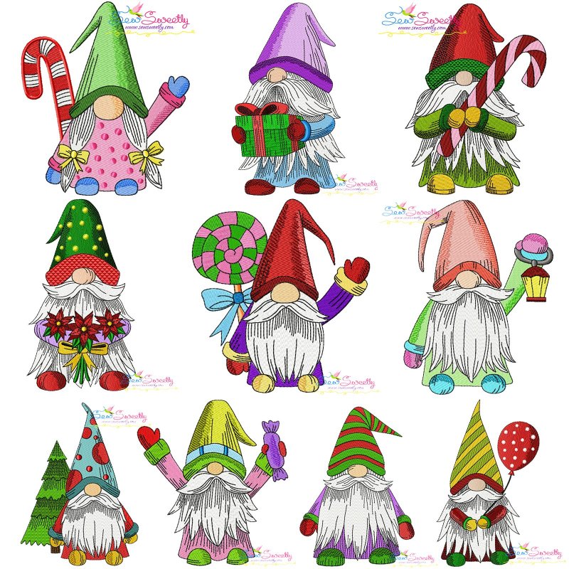 Download Christmas Gnomes Embroidery Design Bundle For Christmas ...