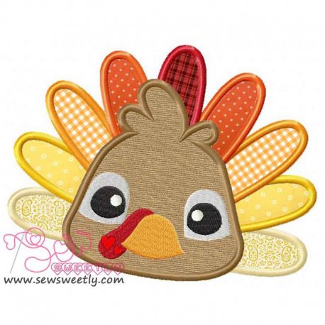 Big Eyed Turkey Applique Design Pattern- Category- Fall And Thanksgiving- 1