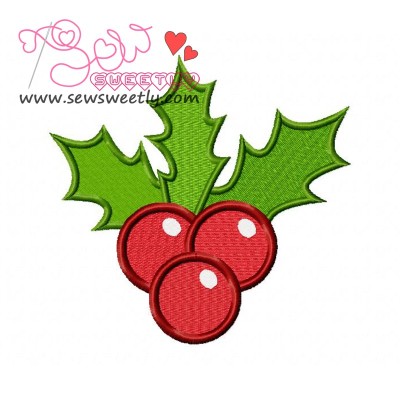 Christmas Holly Leaves Embroidery Design