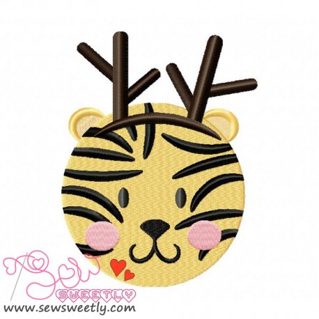 Christmas Tiger Face Embroidery Design Pattern- Category- Christmas Designs- 1