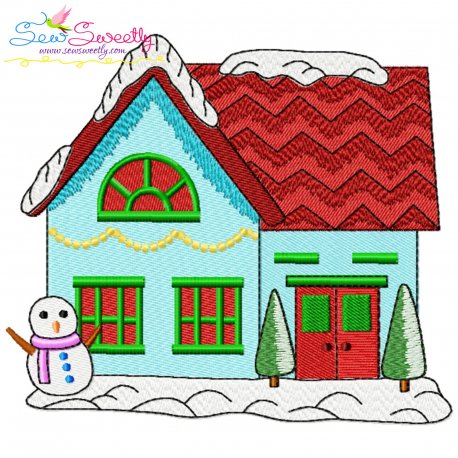 Christmas House-2 Embroidery Design Pattern- Category- Christmas Designs- 1