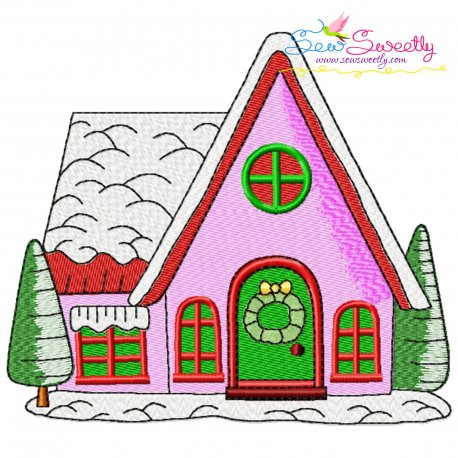 Christmas House-1 Embroidery Design- Category- Christmas Designs- 1