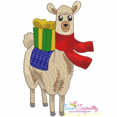 Christmas Llama-3 Embroidery Design Pattern- Category- Christmas Designs- 1