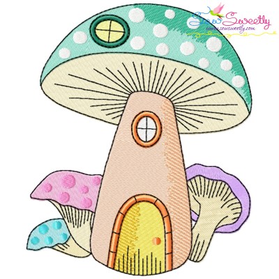 Gnome Mushroom House-9 Embroidery Design