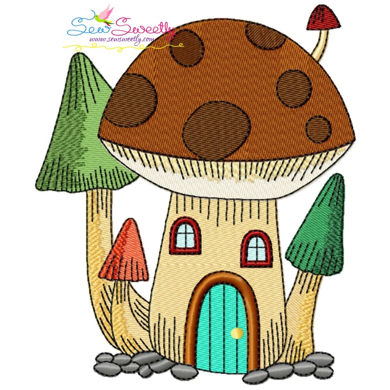 Gnome mushroom house4 embroidery design for fairytale projects Gnome mushroom house4 embroidery design for fairytale projects