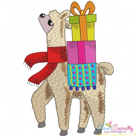 Christmas Llama-2 Embroidery Design Pattern- Category- Christmas Designs- 1