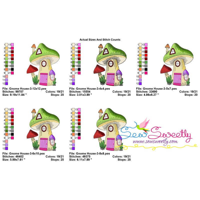 Gnome mushroom house3 embroidery design for fairytale projects Gnome mushroom house3 embroidery design for fairytale projects