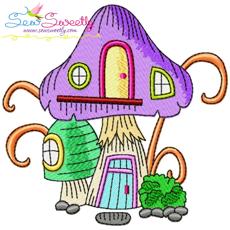 Gnome mushroom house2 embroidery design for fairytale projects Gnome mushroom house2 embroidery design for fairytale projects