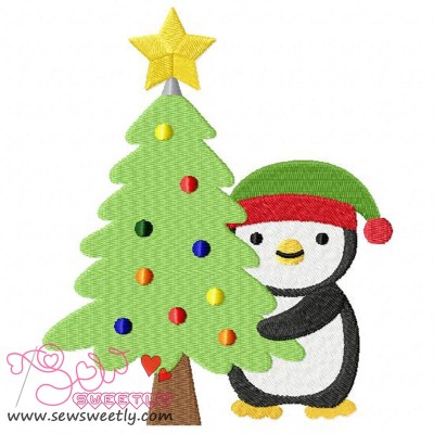 Christmas Penguin-2 Embroidery Design