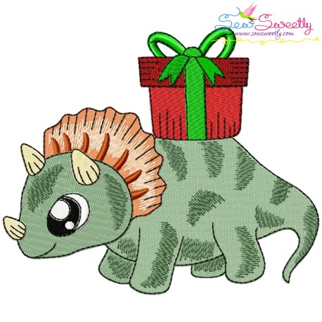 Christmas Dinosaur-5 Embroidery Design Pattern