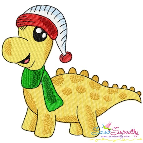 Christmas Dinosaur-3 Embroidery Design Pattern
