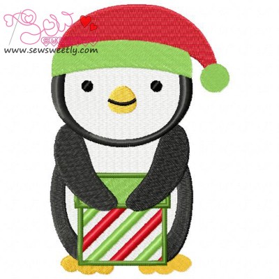 Christmas Penguin-8 Embroidery Design
