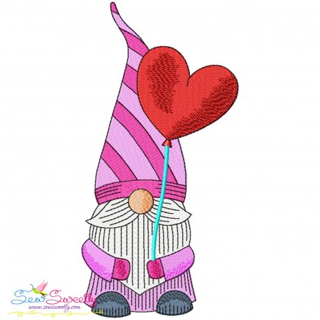 Valentine Gnome-9 Embroidery Design Pattern- Category- Valentine's Day Designs- 1