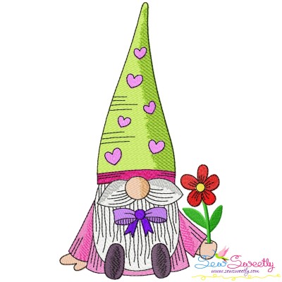 Valentine Gnome-3 Embroidery Design Pattern-1