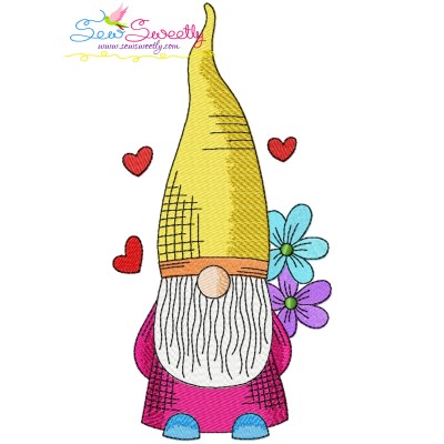 Valentine Gnome-2 Embroidery Design Pattern-1