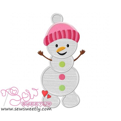 Snowman-2 Applique Design