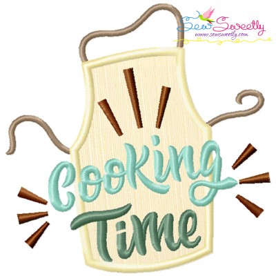 Cooking Time Kitchen Lettering Applique Design