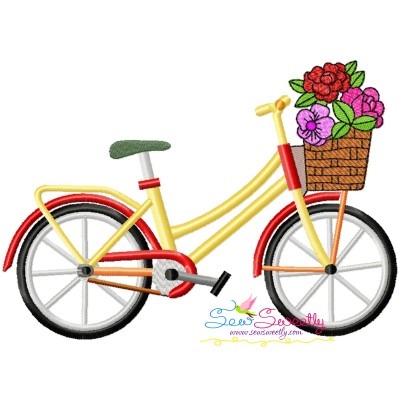 Spring Flowers Bicycle-2 Embroidery Design