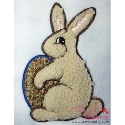 Easter Bunny With Egg Applique Design
