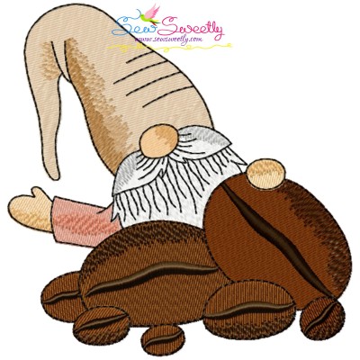 Gnome With Coffee-8 Embroidery Design Pattern-1