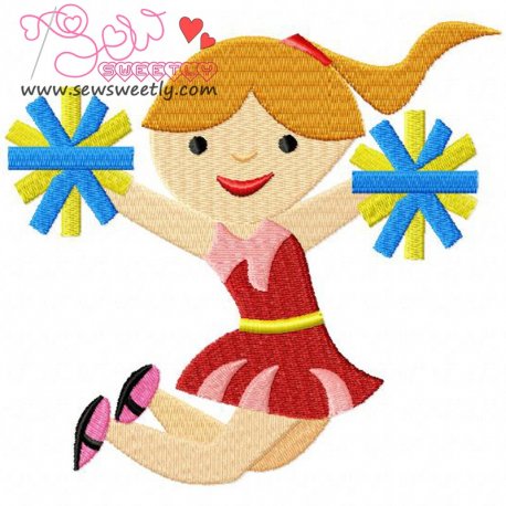 Cheerleader-1 Embroidery Design Pattern- Category- Sports Designs- 1