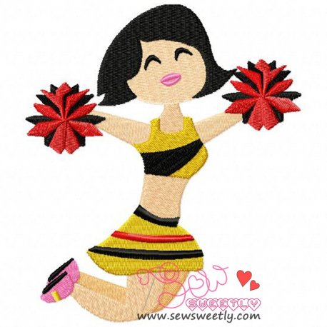 Cheerleader-2 Embroidery Design Pattern- Category- Sports Designs- 1