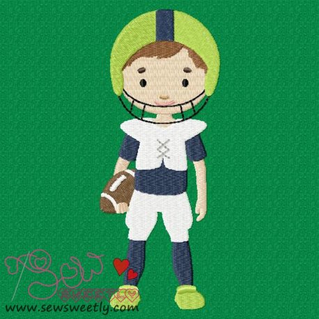 Football Player Embroidery Design Pattern- Category- Sports Designs- 1