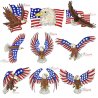 4th of July Patriotic Bald Eagle Flags Embroidery Design Bundle Pattern- Category- Embroidery Design Bundles- 1