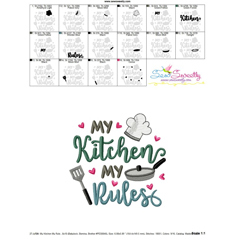 Embroidery design my kitchen my rules lettering embroidery design Embroidery design my kitchen my rules lettering embroidery design