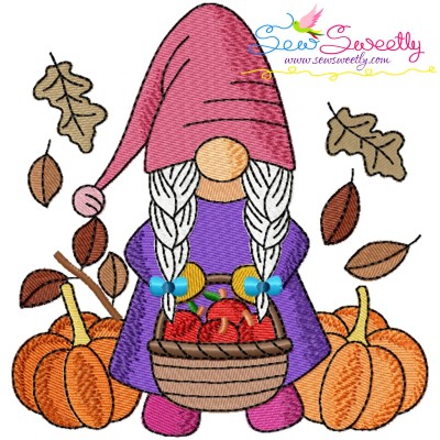 Fall Gnome-5 Embroidery Design