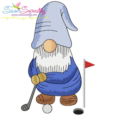 Golfer Gnome Boy Sports Embroidery Design
