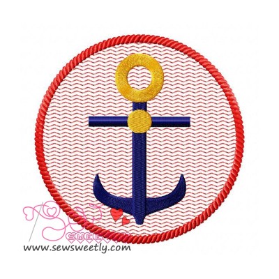 Anchor Badge Embroidery Design