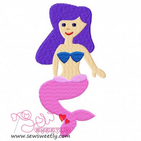 Classic Mermaid-2 Embroidery Design Pattern- Category- Sea Life Designs- 1