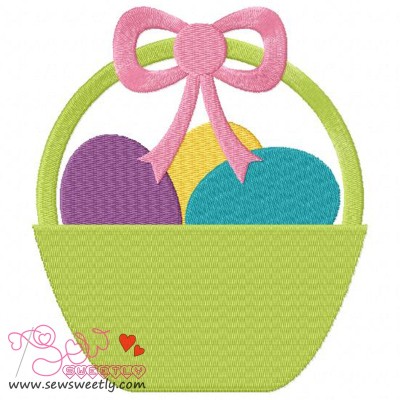 Easter Egg Basket Embroidery Design