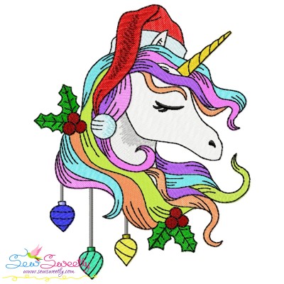 Christmas Unicorn-10 Embroidery Design