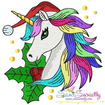 Christmas Unicorn-8 Embroidery Design