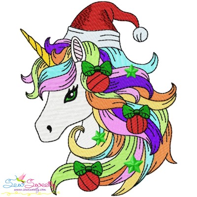 Christmas Unicorn-5 Embroidery Design