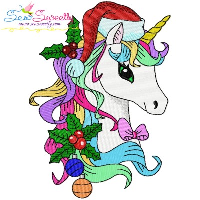 Christmas Unicorn-4 Embroidery Design Pattern-1