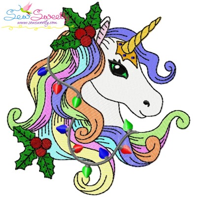 Christmas Unicorn-2 Embroidery Design
