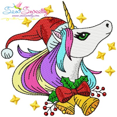 Christmas Unicorn-1 Embroidery Design