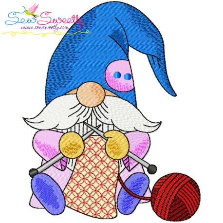 Knitting Gnome Boy-2 Winter Embroidery Design Pattern