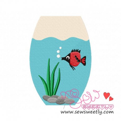 Fish Bowl-1 Embroidery Design Pattern- Category- Sea Life Designs- 1