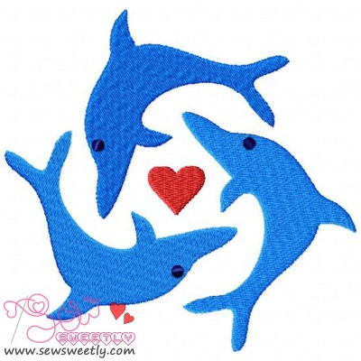 Jumping Dolphins Embroidery Design