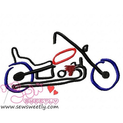 Artistic Motorbike Embroidery Design