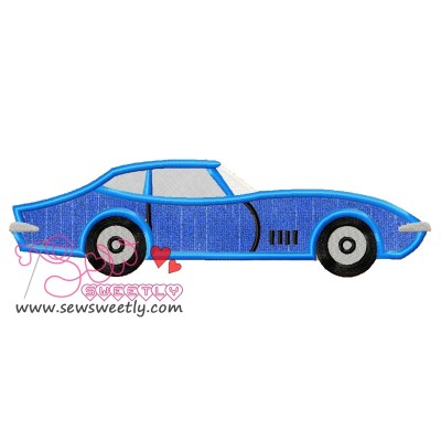 Blue Corvette Applique Design