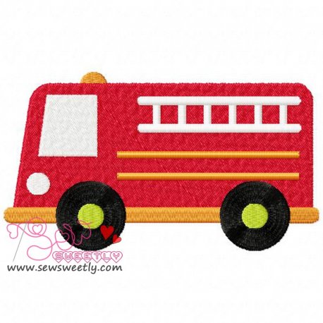 Fire Truck Embroidery Design Pattern- Category- Transportation Designs- 1
